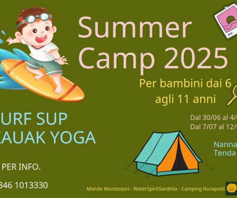 Summer Camp 2025 presso Camping Nurapolis, località Is Arenas, Narbolia (Oristano)
